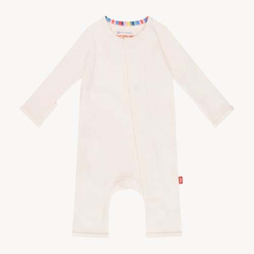 whipped cream ribbed cotton magnetic fuss free coverall – Magnetic Me