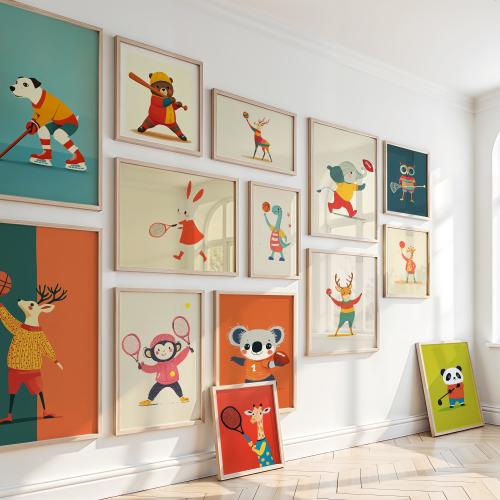 190+ Animal Sports Nursery Prints: Playful Kids Room Decor (Digital Download)
