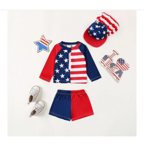 USA Swim Set & Hat for Baby & Toddler Boys – Bitsy Bug Boutique