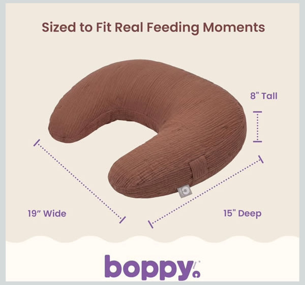 Boppy Nursing Pillow, Cotton Muslin Ergonomic Breastfeeding Support Pillow