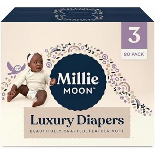 Millie Moon Luxury Diapers, Size 3, 80 Count