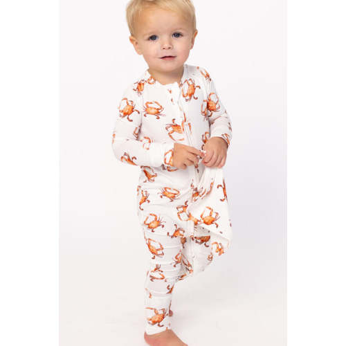 Southern Slumber Orange Crab Double Zipper Bamboo Sleeper – zukababy
