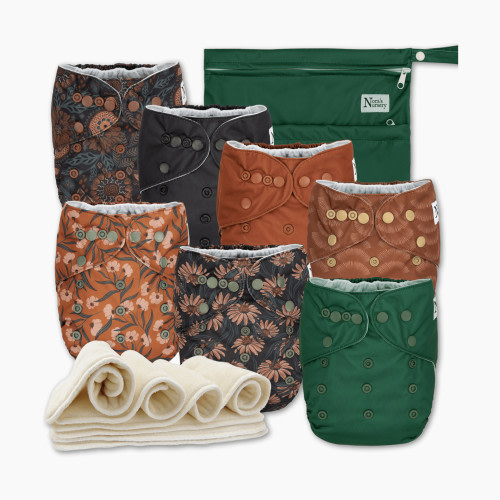 Nora's Nursery Cloth Pocket Diapers (7 Pack) - Dahlia