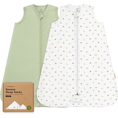 2-Pack Baby Sleep Sacks, Zipper Wearable Blanket - 0.5TOG Organic Cotton, Lightweight, Soft Cozy Infant Sleeping Sack 3-6 months, Easy to Wear Small Newborn Transition Swaddles Sleepsacks (Roarsome)