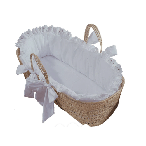 Traditional Eyelet Baby Moses Basket