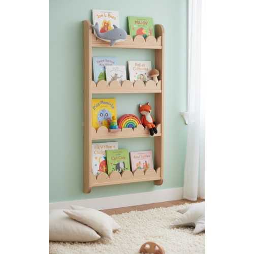 Montessori Wooden Bookshelf | Front Facing Bookcase, Nursery Decor