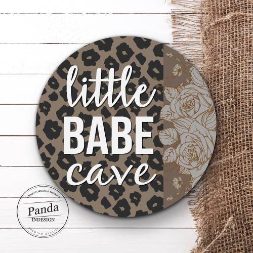 Leopard room Decor, Little babe cave, Cheetah Nursery Decor, Round Nursery Decor, Nursery Sign, Girl Nursery Decor