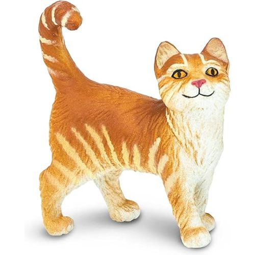 Safari Ltd. Tabby Cat Figurine - Detailed 2" Plastic Model Figure - Fun Educational Play Toy for Boys, Girls & Kids Ages 1+