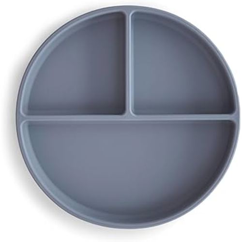 mushie Silicone Suction Plate | BPA-Free Non-Slip Design (Tradewinds)