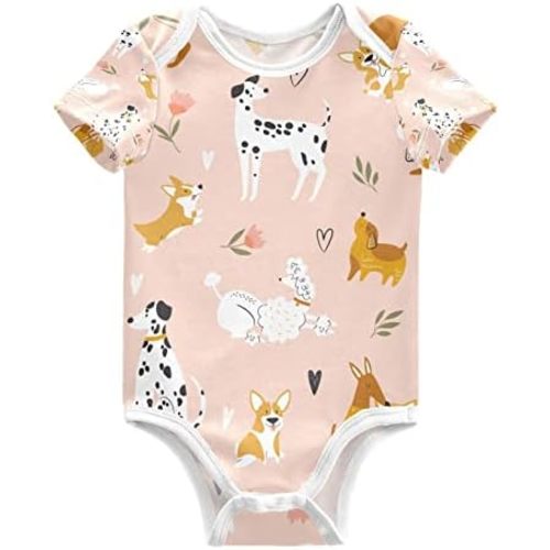 vvfelixl Baby Bodysuits Short Sleeve Cotton Baby Clothes For Boys Funny Baby Suits For Girls 0-24 Months