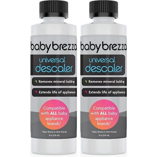Baby Brezza Descaler 8 oz. Made in USA. Universal Descaling Solution for Brezza and Other Baby Appliances. Removes Mineral Build-up and extends Your Machine’s lifespan (Pack of 2)