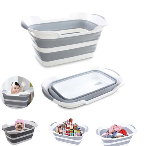 Varybeaty Collapsible Bathtub, Portable for Baby, Pets & Laundry, Foldable with Drainage Hole