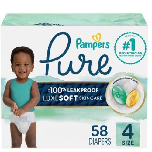 Pampers Pure Protection Diapers Pack - Size 4 - 58ct