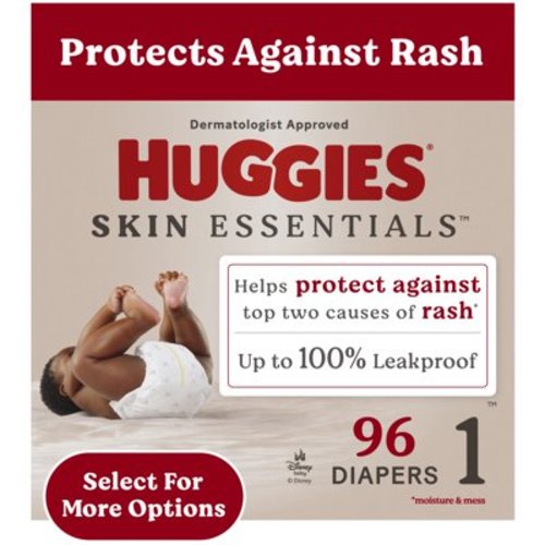 Huggies Skin Essentials Baby Diapers, Size 1 (8-14 lbs), 96 Ct (Select for More Options)