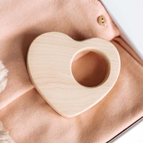 Heart Shaped Wood Teether by Smiling Tree Toys