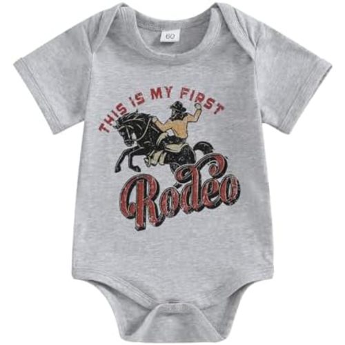 SAYOO Western Baby Girls Boys Bodysuit Clothes Country Cowboy Cowgirl Funny Cute Infant Creeper One-Piece Baby Bodysuit