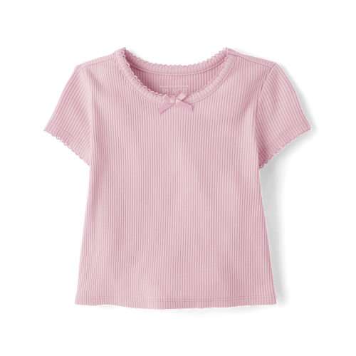 Baby And Toddler Girls Ribbed Baby Tee - Purple