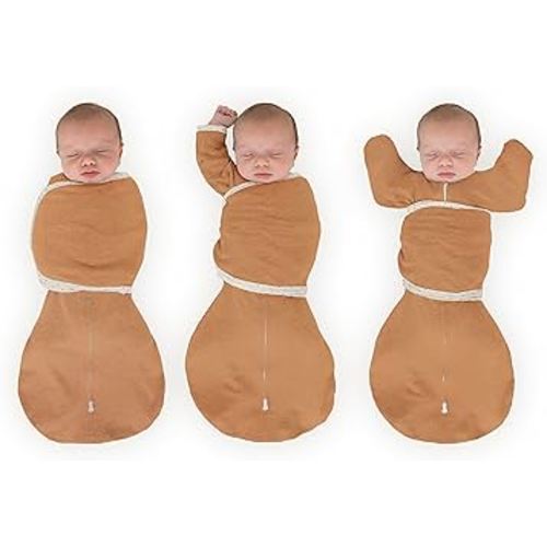 SwaddleDesigns Omni Swaddle Sack for Newborn, Transitional Swaddle Sack with Wrap & Arms Up Sleeves & Mitten Cuffs, Easy Transition Swaddle Sleep Sack, Heathered Butterum, Small, 0-3 Months