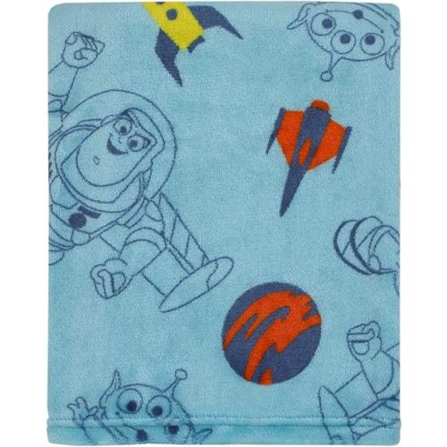 Disney Toy Story Aqua, Lime and Orange Buzz Lightyear Super Soft Baby Blanket