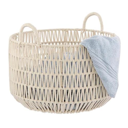 Round Cotton Rope Laundry Basket