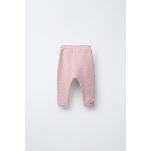 CROCHETED FLOWER KNIT PANTS - Light pink | ZARA United States