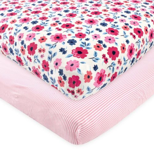 Touched By Nature Baby Girl Organic Cotton Crib Sheet, Garden Floral, One Size