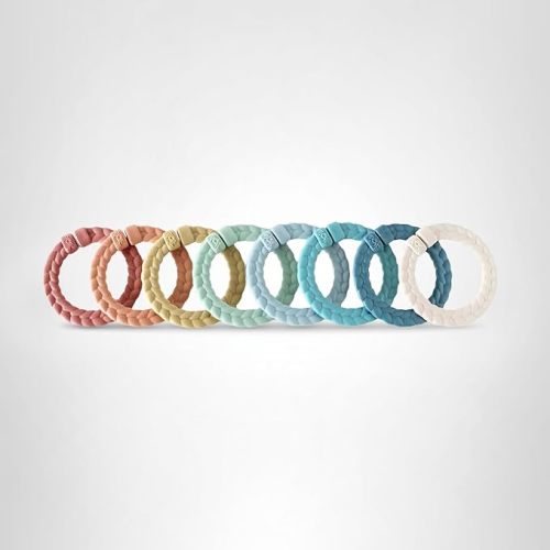 Itzy Ritzy Linking Ring Set – Set of 8 Braided, Rainbow-Colored Versatile Linking Rings – Attach to Baby's Car Seat, Stroller & Activity Gym to Keep Toys Nearby – Rainbow