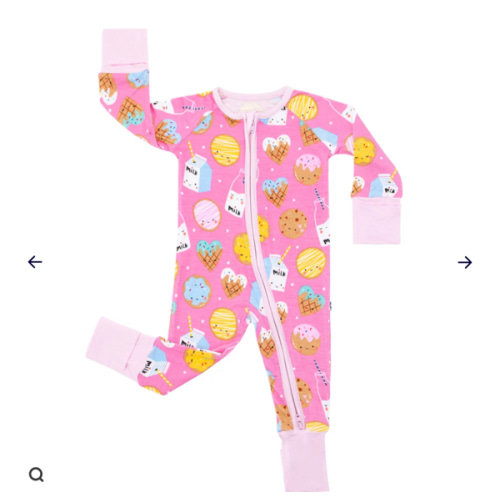 Pink Cookies & Milk Zippy - Little Sleepies