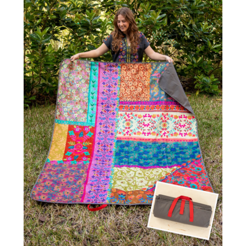 XL Water Resistant Picnic Blanket - Multi Patchwork
