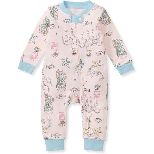 Burt's Bees Baby Baby Girls' Sleeper Pajamas, Zip Front Non-slip Footed Sleeper Pjs, 100% Organic Cotton
