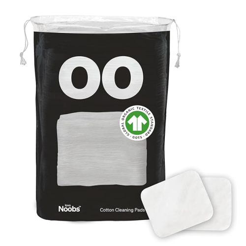 Baby Cotton Pads for Diaper Change by LoveNoobs, 60 Count, Ultra Soft 100% Organic Extra Large Cotton Pads for Baby Sensitive Skin, Lint-Free, Premium Jumbo Size, GOTS Certified