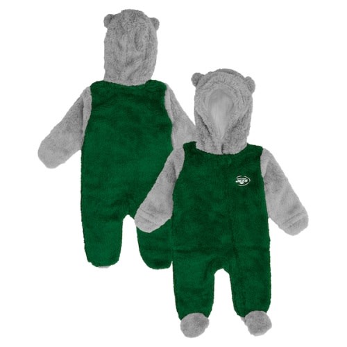 New York Jets Newborn & Infant Game Nap Teddy Fleece Bunting Full-Zip Sleeper - Green