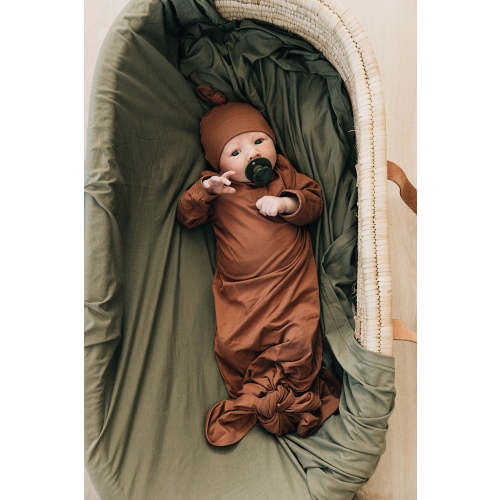 rust bamboo knot gown