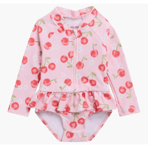 Kids' Cherry UPF 50+ One-Piece Rashguard Swimsuit
