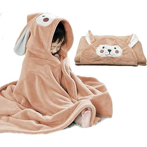 ROMASA Baby Bath Towel Hooded Ultra Soft Towel Highly Absorbent Bathrobe Blanket Toddlers Shower Gifts for Boys Girls-27.5" x 55" (Kaqi)