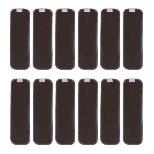 ALVABABY 12PCS Newborn Cloth Diaper Insert,5-Layer Charcoal Liner Reusable 12SZTN