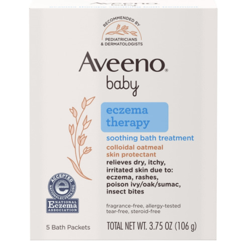 Aveeno Baby Eczema Therapy Soothing Bath Treatment, Oatmeal, 5 Ct HSA/FSA Eligible - Walmart.com