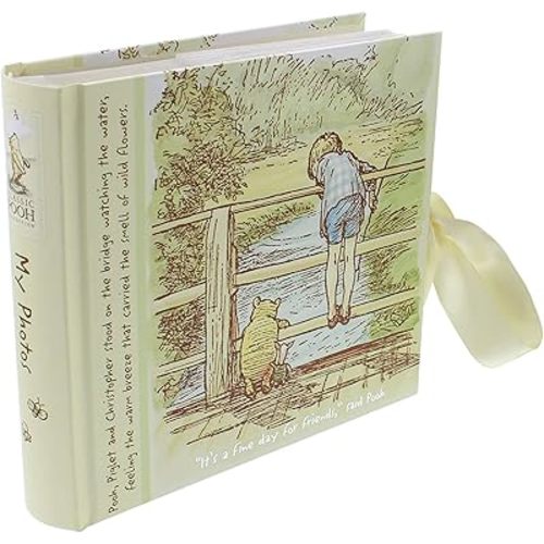 Happy Homewares Winnie The Pooh Its A Fine Day for Friends Ribbon Tied Photo Album - an Ideal Gift for a Lover - Officially Licensed