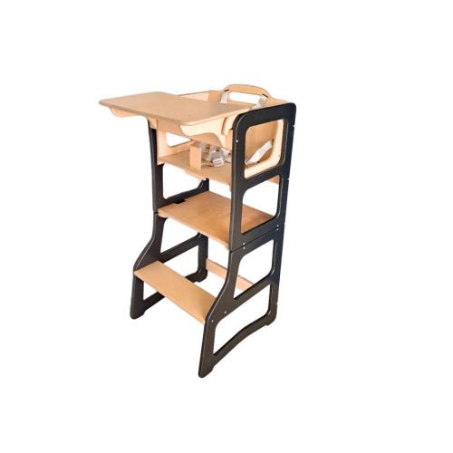 Montessori Wooden Toddler Tower – 4-in-1 Kids Furniture with Slide, Chair, Desk & First Birthday Gift