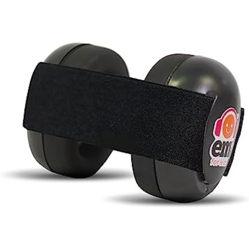 BABY Earmuffs - Black with Black. Made in The U.S.A! The Original and ONLY Earmuffs Designed specifically for Babies Since 2009