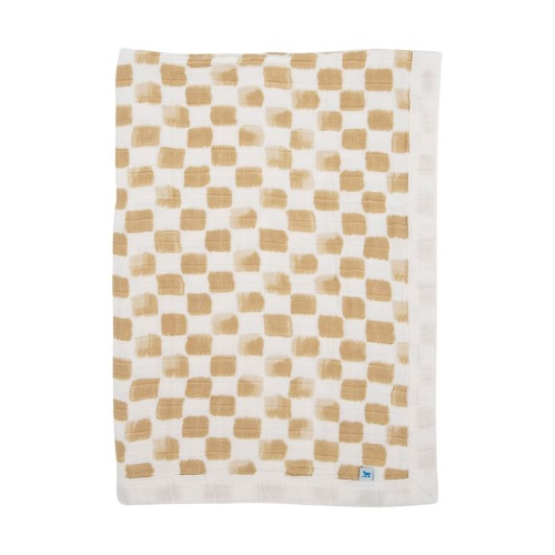 little unicorn Cotton Muslin Baby Quilt, Adobe Checker