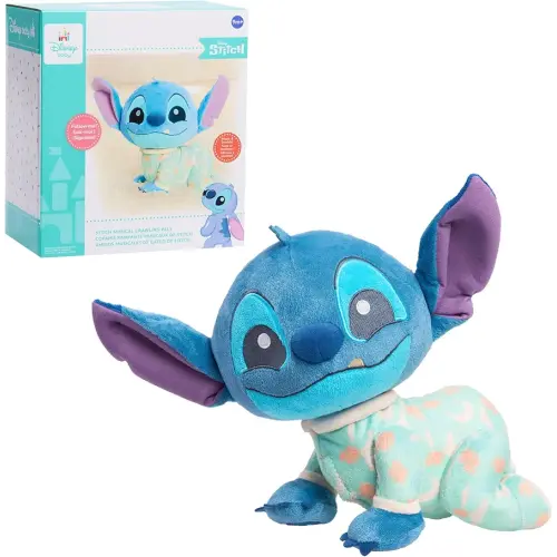 Just Play Disney Baby Musical Crawling and Talking Pals, Stitch, Interactive Plush Toy, Kids Toys for Ages 09 Month