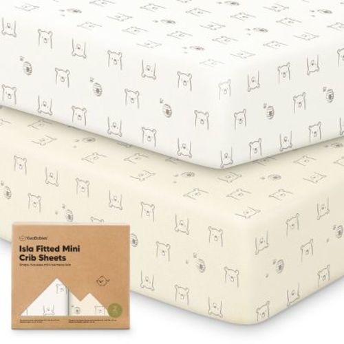 KeaBabies 2-Pack Isla Mini Crib Sheets, Pack and Play Sheets Fitted, Pack N Play Sheets, Fitted Crib Sheet