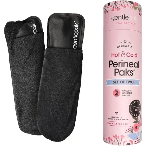 Gentlepak Reusable Perineal Ice & Heat Paks with Washable Sleeves for Postpartum, Pregnancy & Hemorrhoid Pain Relief, Multi Use Kids, Muscle, Vaginal Discomfort (2-Pack Tube)