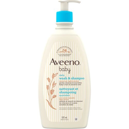 Aveeno Baby Body Wash and Shampoo, Paraben Free, Tear-Free and Soap Free, 532ML