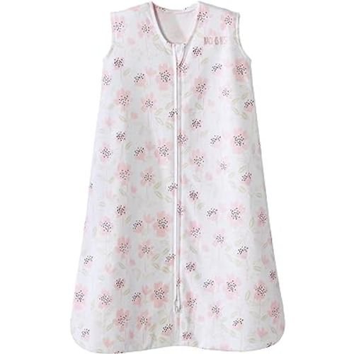 HALO SleepSack, 100% Cotton Wearable Blanket, Swaddle Transition Sleeping Bag, TOG 0.5, Wildflower Blush, Small