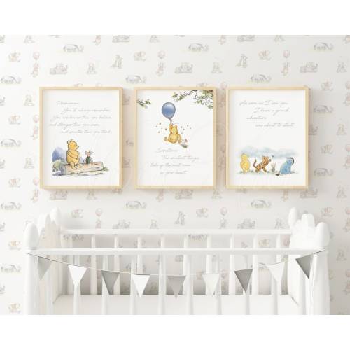 Classic Winnie the Pooh Nursery Decor Set of 3 Winnie the - Etsy