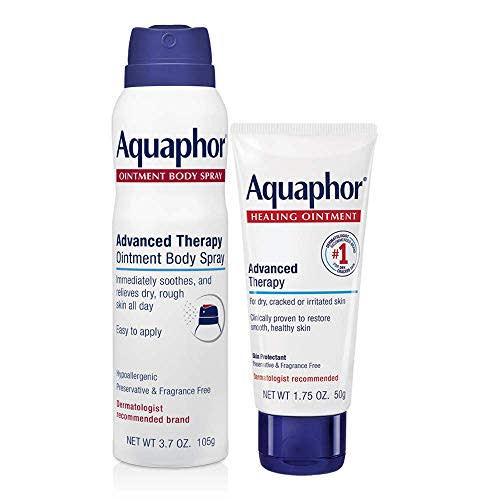 Aquaphor Skin Care Set, Advanced Therapy Healing Ointment (1.75 Oz) + Advanced Therapy Ointment Body Spray (3.7 Oz), Hypoallergenic and Fragrance Free Body Moisturizer for Dry Skin