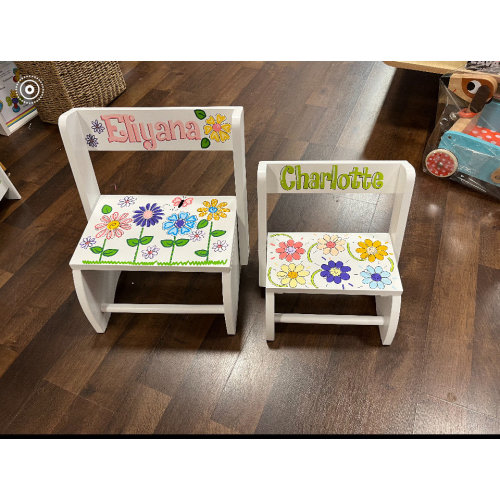Large White Flip Stool-Crazy Dazies