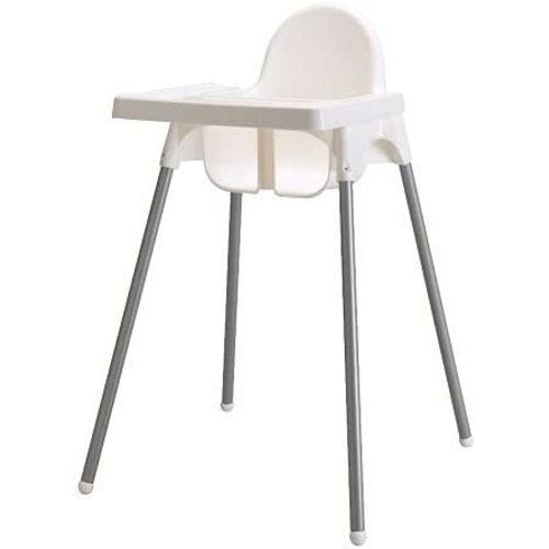 IKEA ANTILOOP Highchair with Safety Belt, White, Silver Color and ANTILOOP Highchair White